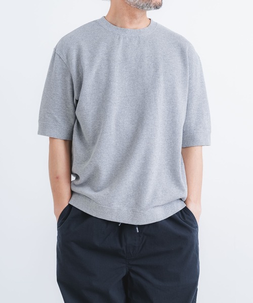 quadro（クオドロ）の「ヴィンテージ鹿の子5分袖クルーネックプルオーバー（Tシャツ/カットソー・メンズ・ブラック/杢グレー/ホワイト・MEDIUM/LARGE）」の14枚目の写真