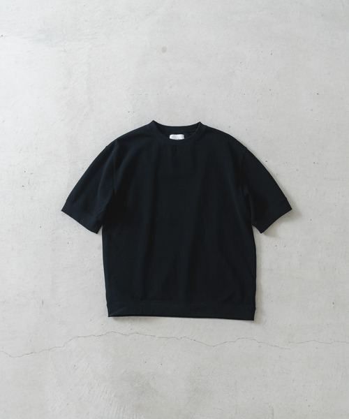quadro（クオドロ）の「ヴィンテージ鹿の子5分袖クルーネックプルオーバー（Tシャツ/カットソー・メンズ・ブラック/杢グレー/ホワイト・MEDIUM/LARGE）」の4枚目の写真