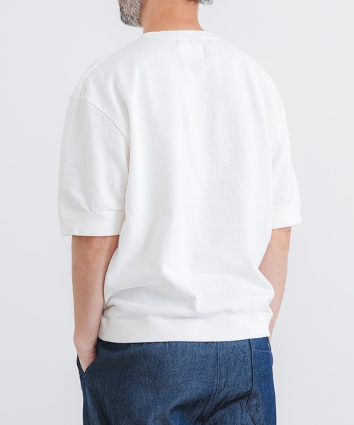 quadro（クオドロ）の「ヴィンテージ鹿の子5分袖クルーネックプルオーバー（Tシャツ/カットソー・メンズ・ブラック/杢グレー/ホワイト・MEDIUM/LARGE）」の10枚目の写真