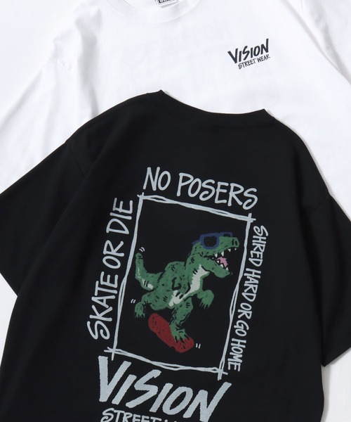 VISION STREET WEAR(ヴィジョンストリートウェア)の「VISION STREET WEAR/ヴィジョンストリートウェア 吸水速乾 オーバーサイズ バックプリント ロゴ ワンポイント 半袖Tシャツ/レディース メンズ(Tシャツ/カットソー・メンズ・ブラック系その他3/ホワイト系その他3/ホワイト系その他2/ブラック系その他2/ブラック/ホワイト/ブラック系その他/ホワイト系その他・M/LL/L)」の6枚目の写真