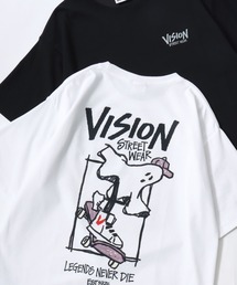 VISION STREET WEAR/ヴィジョンストリートウェア 吸水速乾 オーバーサイズ バックプリント ロゴ ワンポイント 半袖Tシャツ/レディース メンズ