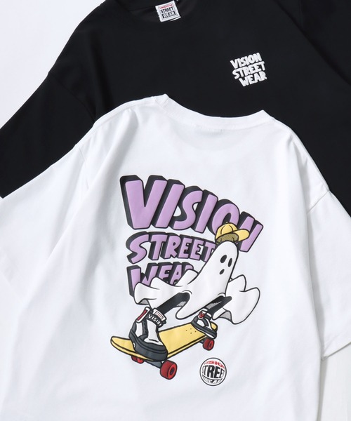 VISION STREET WEAR(ヴィジョンストリートウェア)の「VISION STREET WEAR/ヴィジョンストリートウェア 吸水速乾 オーバーサイズ バックプリント ロゴ ワンポイント 半袖Tシャツ/レディース メンズ(Tシャツ/カットソー・メンズ・ブラック系その他3/ホワイト系その他3/ホワイト系その他2/ブラック系その他2/ブラック/ホワイト/ブラック系その他/ホワイト系その他・M/LL/L)」の4枚目の写真