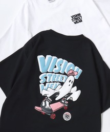 VISION STREET WEAR/ヴィジョンストリートウェア 吸水速乾 オーバーサイズ バックプリント ロゴ ワンポイント 半袖Tシャツ/レディース メンズ