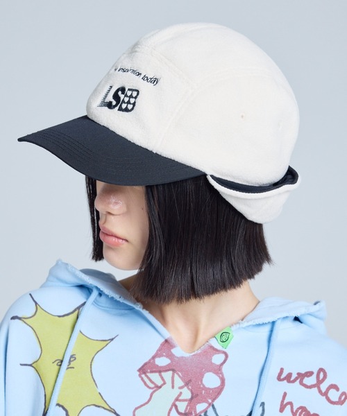Little sunny bite(リトルサニーバイト)の「littlesunnybite/リトルサニーバイト/fleece cap(キャップ・レディース・アイボリー/グレー/オレンジ・F)」の4枚目の写真