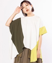 OSMOSIS | 切替アシンメトリーTシャツ(Tシャツ/カットソー)