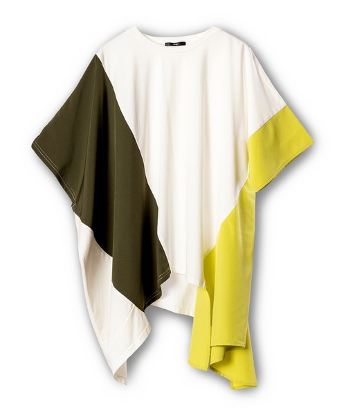 OSMOSIS（オズモーシス）の「切替アシンメトリーTシャツ（Tシャツ/カットソー・レディース・グレー/ホワイト/ブラック・ONE SIZE）」の5枚目の写真