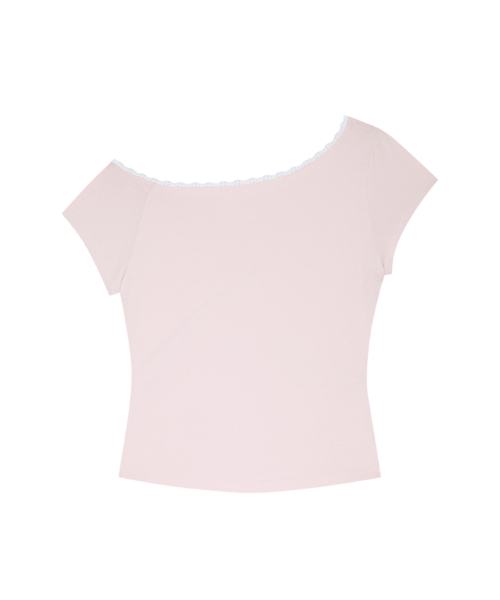 ILLIGO（イリゴ）の「セソフローラルワンショルダーシャーリングトップピンク（Tシャツ/カットソー・レディース・その他・OS）」の2枚目の写真
