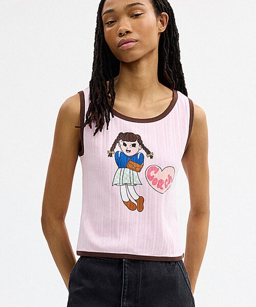 COACH｜コーチ（レディース）のTシャツ/カットソー（ピンク/桃色系・袖