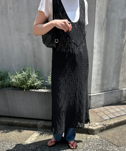 SLOBE IENA(スローブイエナ)の「レースノースリーブ 2WAY ワンピース(ワンピース・レディース・ブラック/ボルドー・FREE)」の3枚目の写真