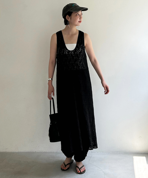 SLOBE IENA(スローブイエナ)の「レースノースリーブ 2WAY ワンピース(ワンピース・レディース・ブラック/ボルドー・FREE)」の8枚目の写真