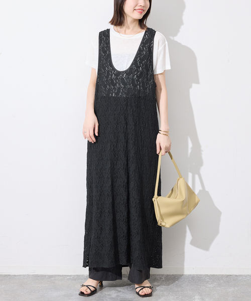 SLOBE IENA(スローブイエナ)の「レースノースリーブ 2WAY ワンピース(ワンピース・レディース・ブラック/ボルドー・FREE)」の12枚目の写真