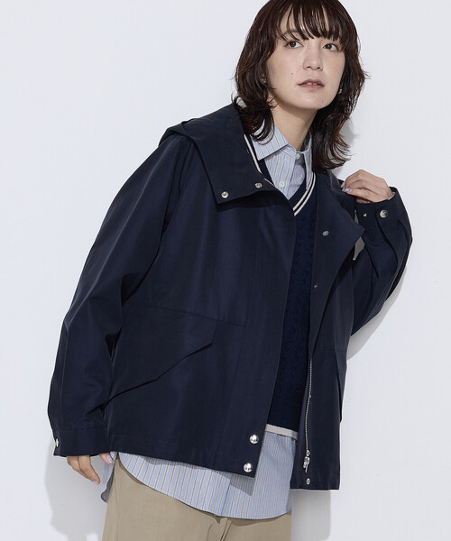 COMME CA Wardrobe(コムサワードローブ)の「〔 +サイズ 〕 キュプラ綿グログラン マウンテンパーカ(マウンテンパーカー・レディース・ネイビー/カーキ/ホワイト系その他・13号)」の9枚目の写真