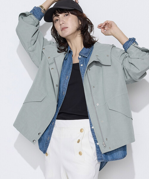 COMME CA Wardrobe(コムサワードローブ)の「〔 +サイズ 〕 キュプラ綿グログラン マウンテンパーカ(マウンテンパーカー・レディース・ネイビー/カーキ/ホワイト系その他・13号)」の15枚目の写真