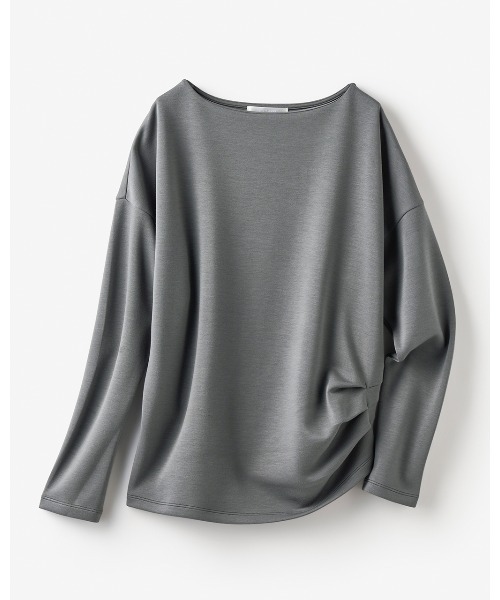 DoCLASSE（ ドゥクラッセ）の「シルキーダンボール・ボートネック（Tシャツ/カットソー・レディース・グレー/イエロー/トップグレー/ダークネイビー・LL/3L/S/M/L/XL/XXL）」の7枚目の写真