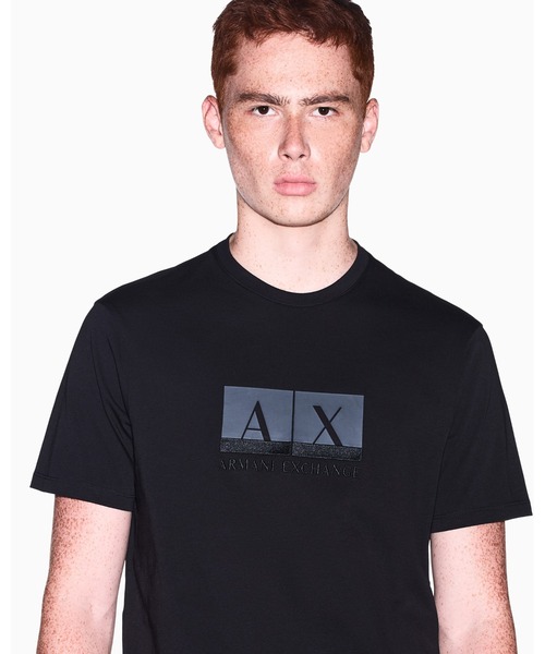 ARMANI EXCHANGE(アルマーニエクスチェンジ)の「【A|X アルマーニ エクスチェンジ】ボックスロゴ スリムフィット 半袖クルーネックTシャツ/SLIM(Tシャツ/カットソー・メンズ・ブラック・LARGE/MEDIUM/SMALL/X-LARGE/X-SMALL/XX-LARGE)」の4枚目の写真