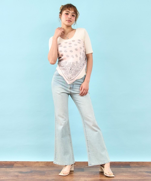 anap mimpi(アナップミンピ)の「デニム フレアパンツ(その他パンツ・レディース・ライトブルー・S/M)」の11枚目の写真