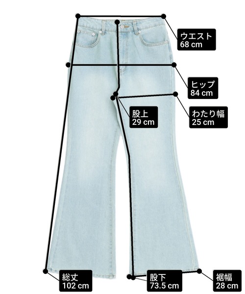 anap mimpi(アナップミンピ)の「デニム フレアパンツ(その他パンツ・レディース・ライトブルー・S/M)」の3枚目の写真