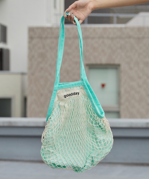 Chick(チック)の「Mesh Layered Tote Bag / メッシュ レイヤード トートバッグ 網 透かし編み ナチュラル カジュアル レディース 2026年 夏 夏服(トートバッグ・レディース・ブラウン/レッド/ブルー/ミント・FREE)」の3枚目の写真
