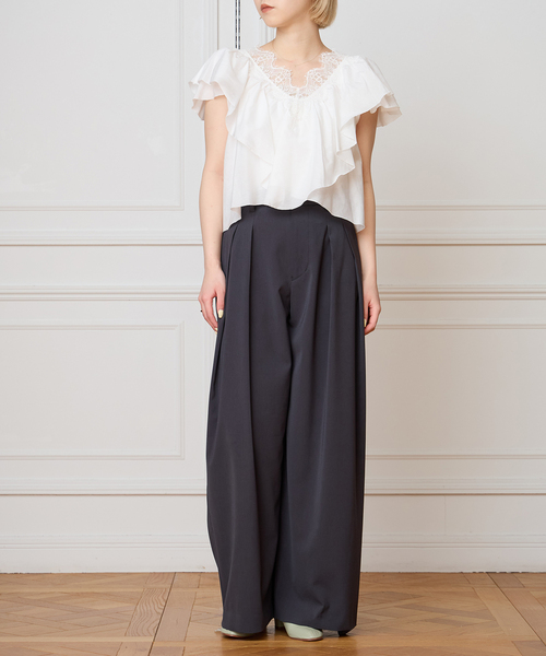 IENA LA BOUCLE(イエナラブークル)の「《追加》IENA LA BOUCLE レース Vネックブラウス(シャツ/ブラウス・レディース・ホワイト・FREE)」の8枚目の写真
