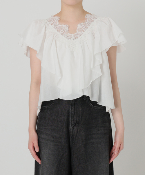 IENA LA BOUCLE(イエナラブークル)の「《追加》IENA LA BOUCLE レース Vネックブラウス(シャツ/ブラウス・レディース・ホワイト・FREE)」の12枚目の写真