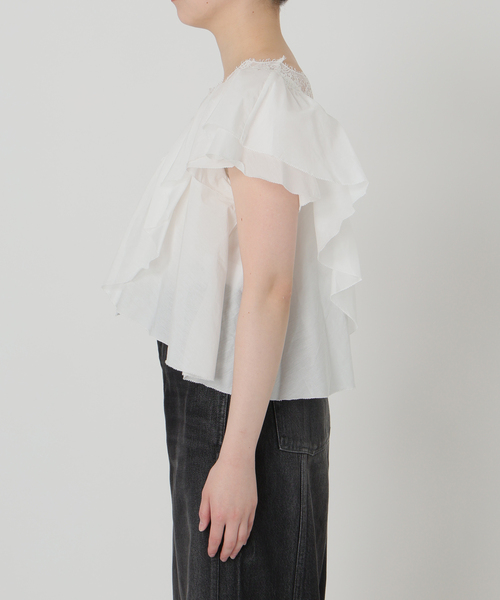IENA LA BOUCLE(イエナラブークル)の「《追加》IENA LA BOUCLE レース Vネックブラウス(シャツ/ブラウス・レディース・ホワイト・FREE)」の13枚目の写真