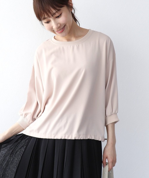 Jines(ジネス)の「ドロストヘムブラウス(Tシャツ/カットソー・レディース・ベージュ/ブラック/ホワイト・38)」の3枚目の写真