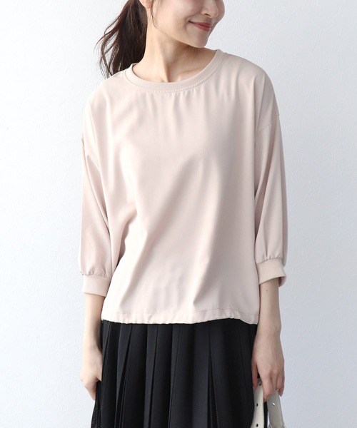 Jines(ジネス)の「ドロストヘムブラウス(Tシャツ/カットソー・レディース・ベージュ/ブラック/ホワイト・38)」の13枚目の写真