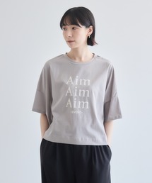 【接触冷感/通気性/ピリング/ウォッシャブル/ストレッチ】ドライタッチコットンAIMロゴTシャツ