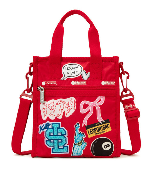 LeSportsac(レスポートサック)の「PW MINI N/S TOTE パッチワークレッドミニN/Sトート(ショルダーバッグ・レディース・レッド・FREE)」の4枚目の写真