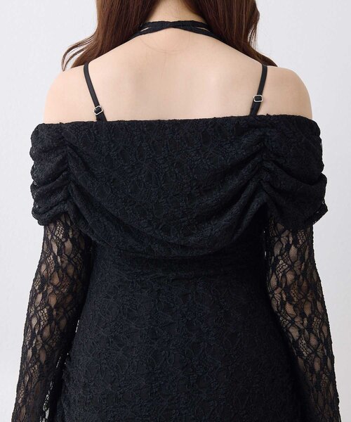 Belle Charme（ベルシャルム）の「【Belle Charme】Lace Layered Pleated Onepiece（ワンピース・レディース・ピンク/ブラック/アイボリー・FREE）」の15枚目の写真