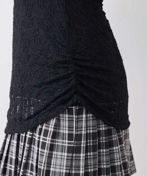 Belle Charme（ベルシャルム）の「【Belle Charme】Lace Layered Pleated Onepiece（ワンピース・レディース・ピンク/ブラック/アイボリー・FREE）」の20枚目の写真