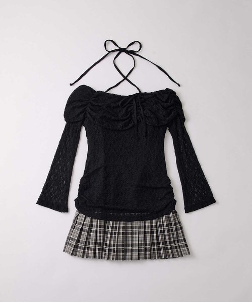 Belle Charme（ベルシャルム）の「【Belle Charme】Lace Layered Pleated Onepiece（ワンピース・レディース・ピンク/ブラック/アイボリー・FREE）」の21枚目の写真
