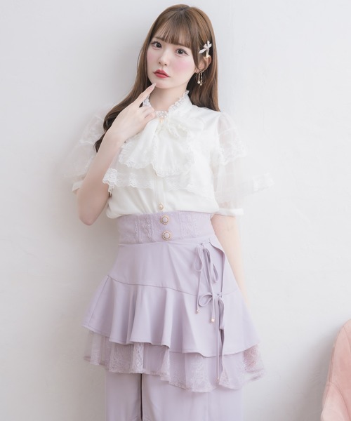 couture BY ROJITA(クチュールバイロジータ)の「ケープフリルブラウス(シャツ/ブラウス・レディース・ホワイト/ブルー/マルチ・FREE)」の21枚目の写真