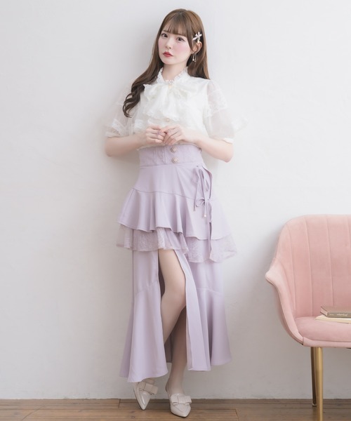 couture BY ROJITA(クチュールバイロジータ)の「ケープフリルブラウス(シャツ/ブラウス・レディース・ホワイト/ブルー/マルチ・FREE)」の9枚目の写真