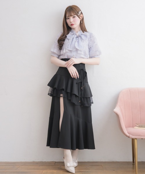 couture BY ROJITA(クチュールバイロジータ)の「ケープフリルブラウス(シャツ/ブラウス・レディース・ホワイト/ブルー/マルチ・FREE)」の16枚目の写真