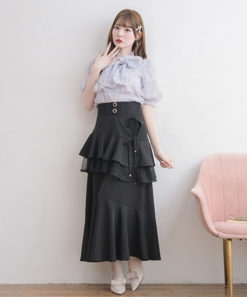 couture BY ROJITA(クチュールバイロジータ)の「ケープフリルブラウス(シャツ/ブラウス・レディース・ホワイト/ブルー/マルチ・FREE)」の18枚目の写真