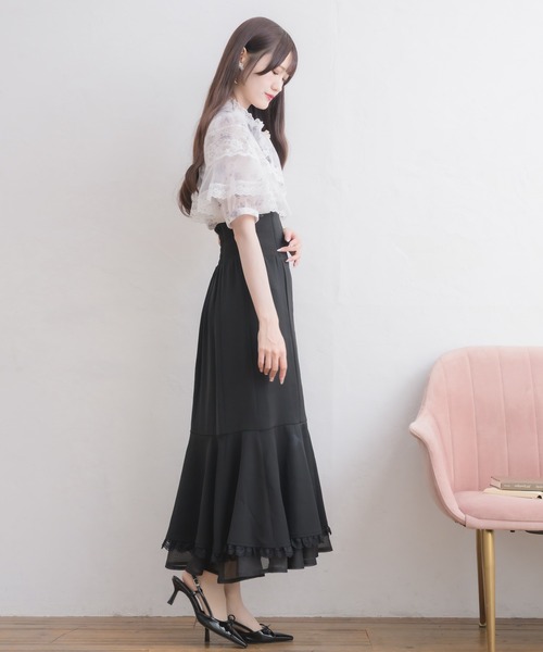 couture BY ROJITA(クチュールバイロジータ)の「ケープフリルブラウス(シャツ/ブラウス・レディース・ホワイト/ブルー/マルチ・FREE)」の7枚目の写真