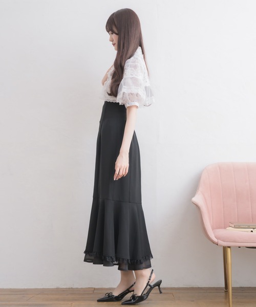 couture BY ROJITA(クチュールバイロジータ)の「ケープフリルブラウス(シャツ/ブラウス・レディース・ホワイト/ブルー/マルチ・FREE)」の5枚目の写真