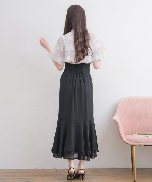couture BY ROJITA(クチュールバイロジータ)の「ケープフリルブラウス(シャツ/ブラウス・レディース・ホワイト/ブルー/マルチ・FREE)」の6枚目の写真