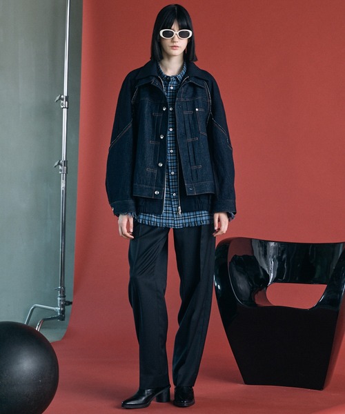 MAISON SPECIAL(メゾンスペシャル)の「《UNISEX》【Ermenegildo Zegna Fabric】Tight Straight Trousers/【エルメネジルド・ゼニア ファブリック】タイトストレートスラックス【MAISON SPECIAL/メゾンスペシャル】■セットアップ対応■(スラックス・メンズ・ブラック・2/1/0)」の3枚目の写真