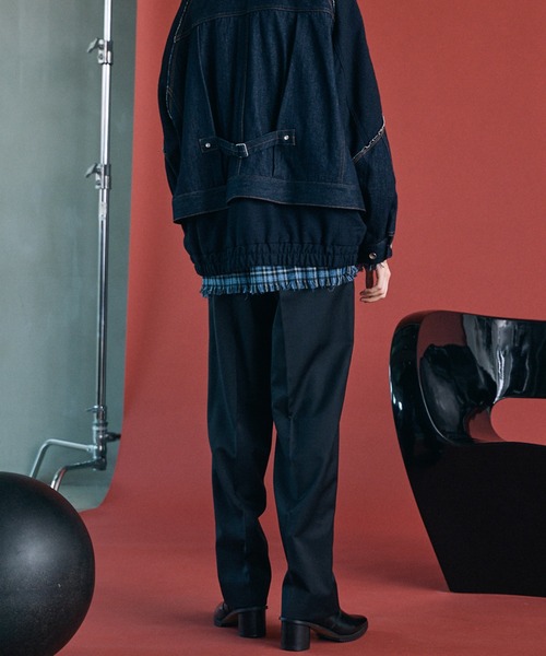 MAISON SPECIAL(メゾンスペシャル)の「《UNISEX》【Ermenegildo Zegna Fabric】Tight Straight Trousers/【エルメネジルド・ゼニア ファブリック】タイトストレートスラックス【MAISON SPECIAL/メゾンスペシャル】■セットアップ対応■(スラックス・メンズ・ブラック・2/1/0)」の6枚目の写真