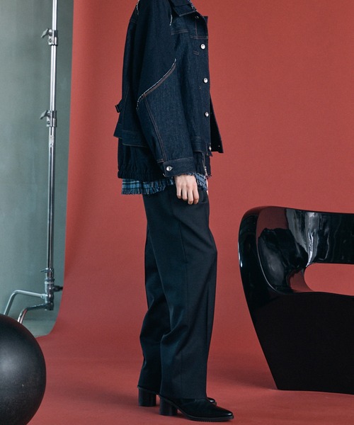 MAISON SPECIAL(メゾンスペシャル)の「《UNISEX》【Ermenegildo Zegna Fabric】Tight Straight Trousers/【エルメネジルド・ゼニア ファブリック】タイトストレートスラックス【MAISON SPECIAL/メゾンスペシャル】■セットアップ対応■(スラックス・メンズ・ブラック・2/1/0)」の5枚目の写真