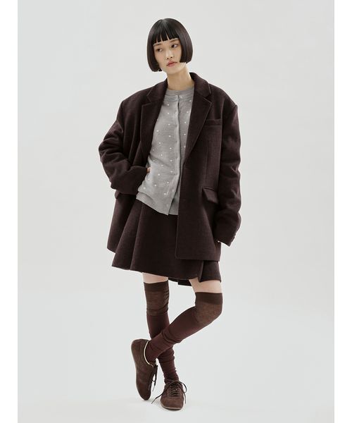 emmi（エミ）の「3wayウールジャケット【セットアップ対応】（ブルゾン・レディース・ベージュ/ブラウン・0/1）」の10枚目の写真