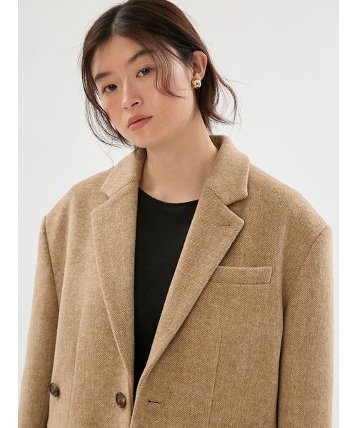 emmi（エミ）の「3wayウールジャケット【セットアップ対応】（ブルゾン・レディース・ベージュ/ブラウン・0/1）」の15枚目の写真