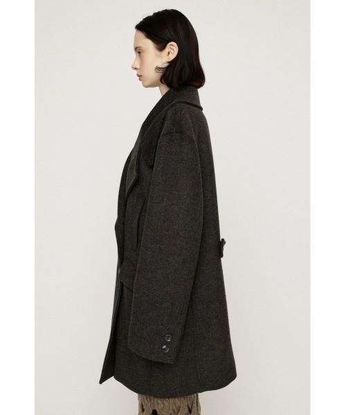 SLY(スライ)の「BIG COLLAR DOUBLE MIDI COAT ビッグカラーダブルミディコート 秋服 冬服(ステンカラーコート・レディース・ブラウン/マルチ/杢グレー/ブラック・FREE)」の21枚目の写真