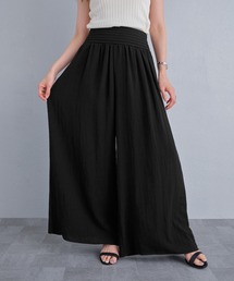 ウエストピンタックギャザールーズワイドパンツ