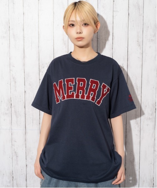 GORGE(ゴージ)の「《ツイルアップリケ・ロールアップスリーブ》カレッジロゴTシャツ/カジュアル×ストリート/春夏秋/全3色(Tシャツ/カットソー・レディース・ネイビー/サックスブルー/杢グレー・F)」の12枚目の写真