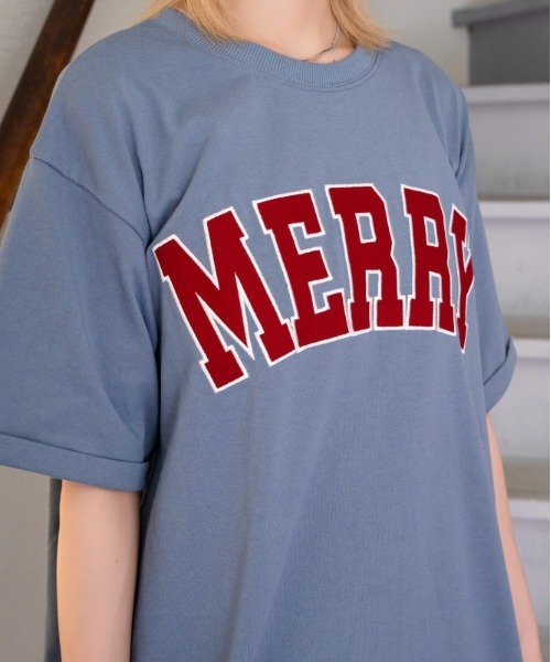 GORGE(ゴージ)の「《ツイルアップリケ・ロールアップスリーブ》カレッジロゴTシャツ/カジュアル×ストリート/春夏秋/全3色(Tシャツ/カットソー・レディース・ネイビー/サックスブルー/杢グレー・F)」の20枚目の写真