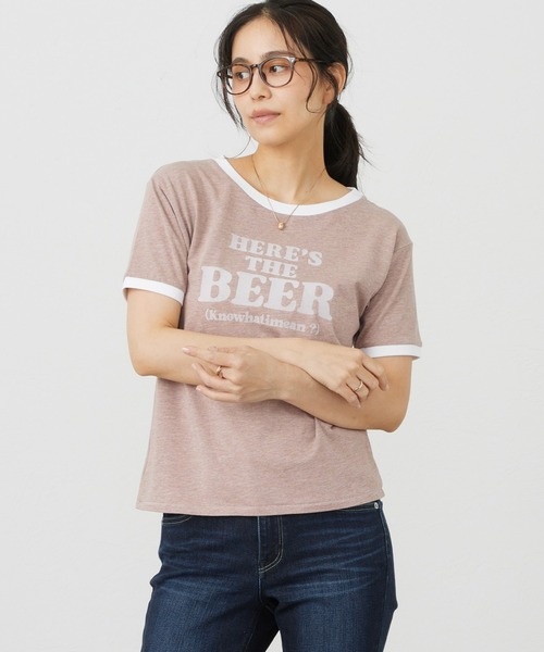 EDWIN(エドウィン)の「EDWIN LADIES リンガーTシャツ 【半袖】(Tシャツ/カットソー・レディース・ブラウン/ブルー/ホワイト・SMALL/MEDIUM)」の12枚目の写真