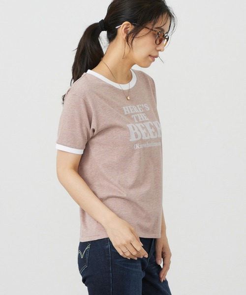 EDWIN(エドウィン)の「EDWIN LADIES リンガーTシャツ 【半袖】(Tシャツ/カットソー・レディース・ブラウン/ブルー/ホワイト・SMALL/MEDIUM)」の19枚目の写真